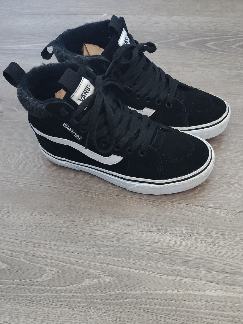 Vans Black and White Sk8-Hi MTE Suede High Top Sneakers